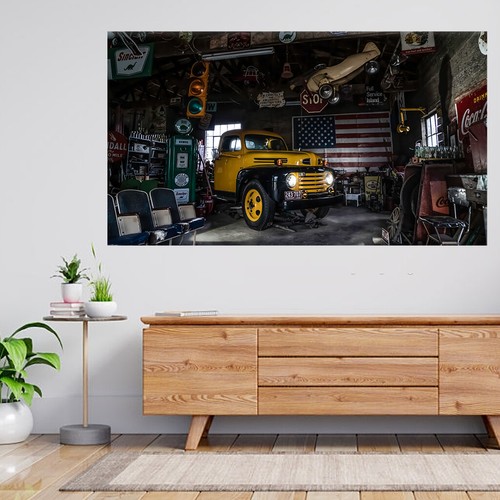 Vintage pickup truck garage - vintage,