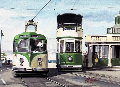 Blackpool 1950 tram - 1950's,
