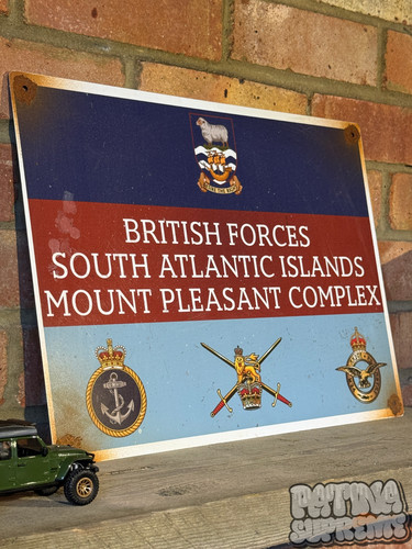 Falklands sign man cave bar - man,