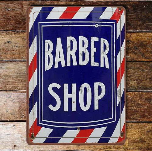 Retro vintage metal barber - vintage,