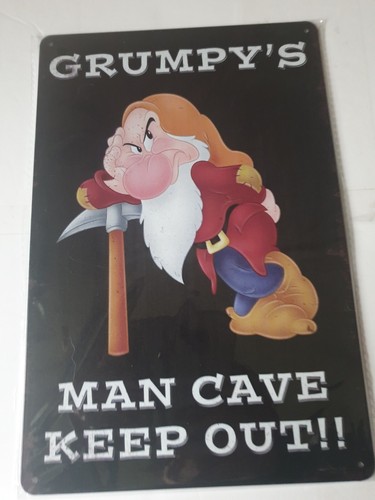 Grumpy man cave metal - man,