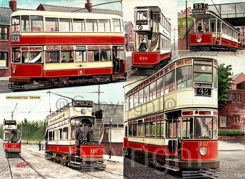 Manchester vintage trams - vintage,
