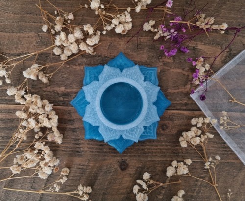 Blue chakra and white candle - white,
