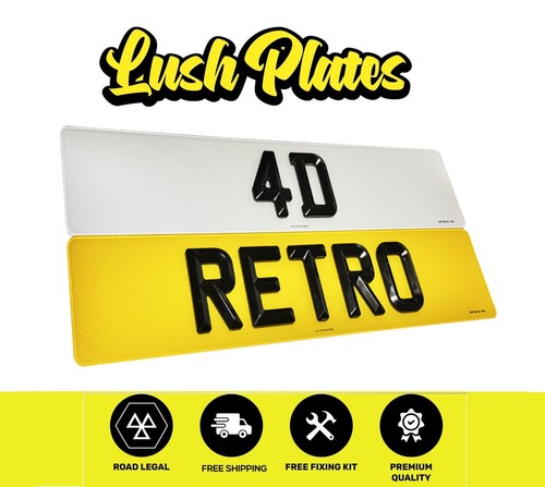 Retro number plates - 4d,