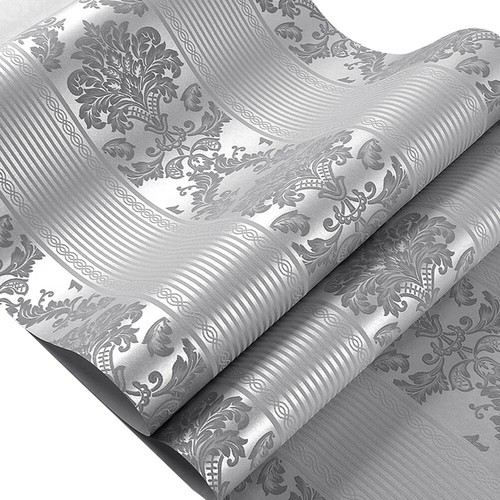 Silvergrey damask wallpaper - silvergrey,