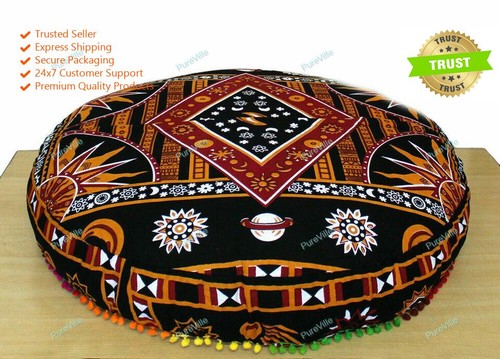 Bohemian mandala ottoman - bohemian,
