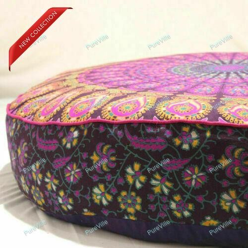 Indian 35in round cushion - indian,