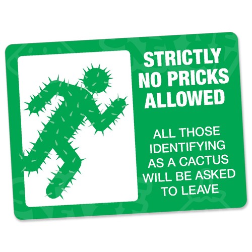 Pricks retro metal sign - no,