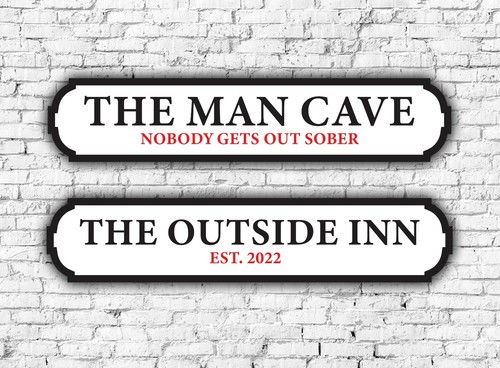 Vintage man cave - cave, sign