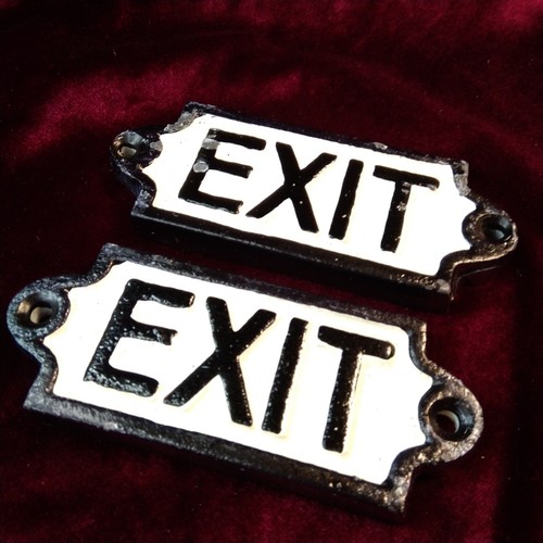 Exit signs vintage style - vintage, cast