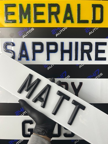 Matt retro number plates - matt,