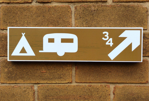 Directional camping sign - directional,