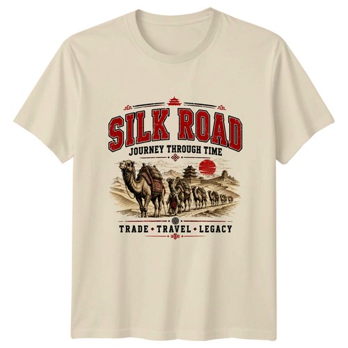 Retro silk road camel - retro,
