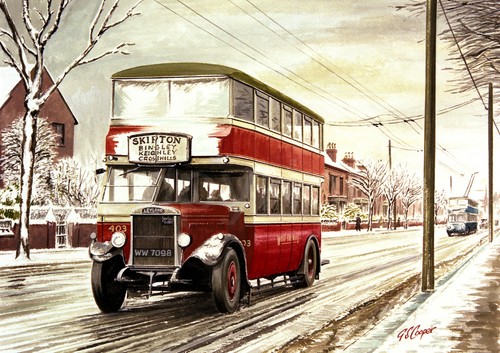 Skipton bus nostalgic winter - skipton,