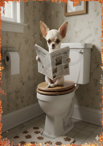 Chihuahua dog toilet funny - chihuahua,