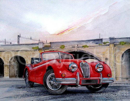 Jaguar 120 1950 in red - jaguar,
