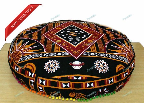 Bohemian mandala ottoman - bohemian,